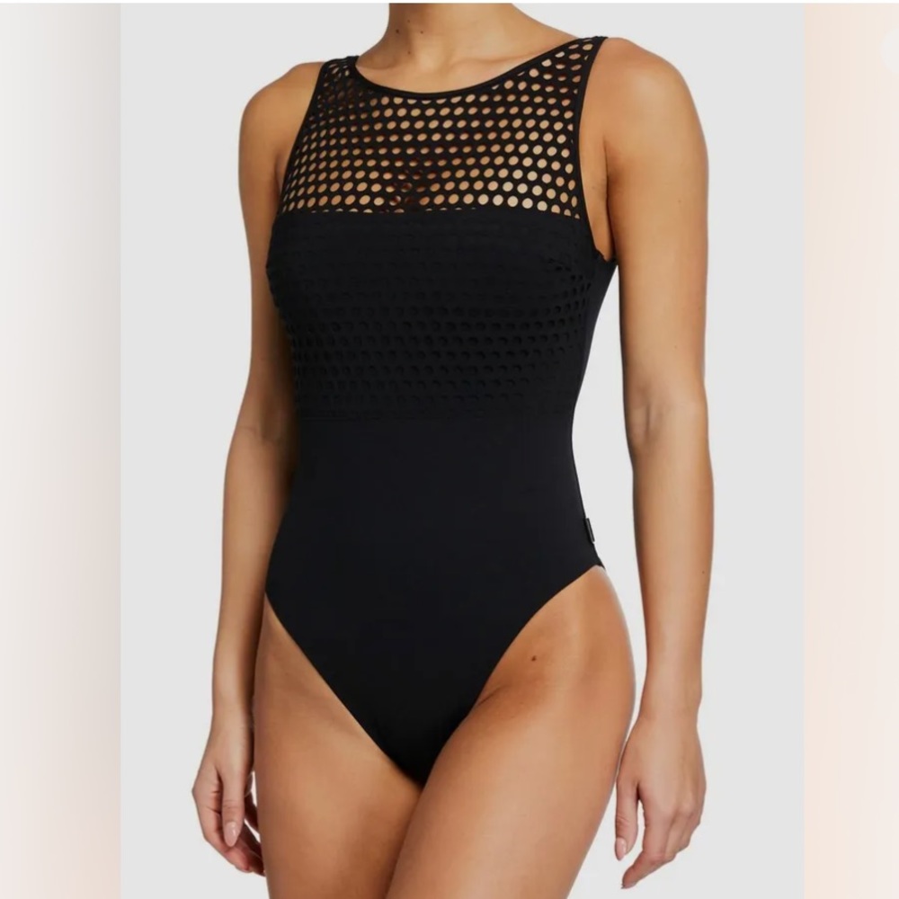 Shan Women’s Black Stretch Balnikko One Piece Swimsuit Size 6